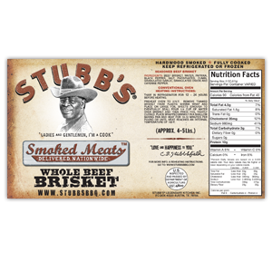 Stubb's Smoked Meats Label